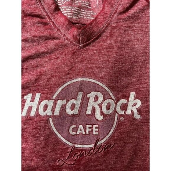 London Hard Rock Cafe Long Sleeve Red Lightweight Hoodie Women’s Size Small - Picture 2 of 6